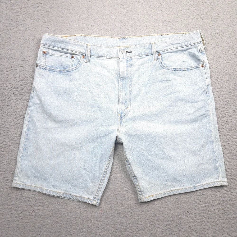 Levi's 412 Denim Shorts Men W42 Light Wash Slim Stretch Jorts Blue